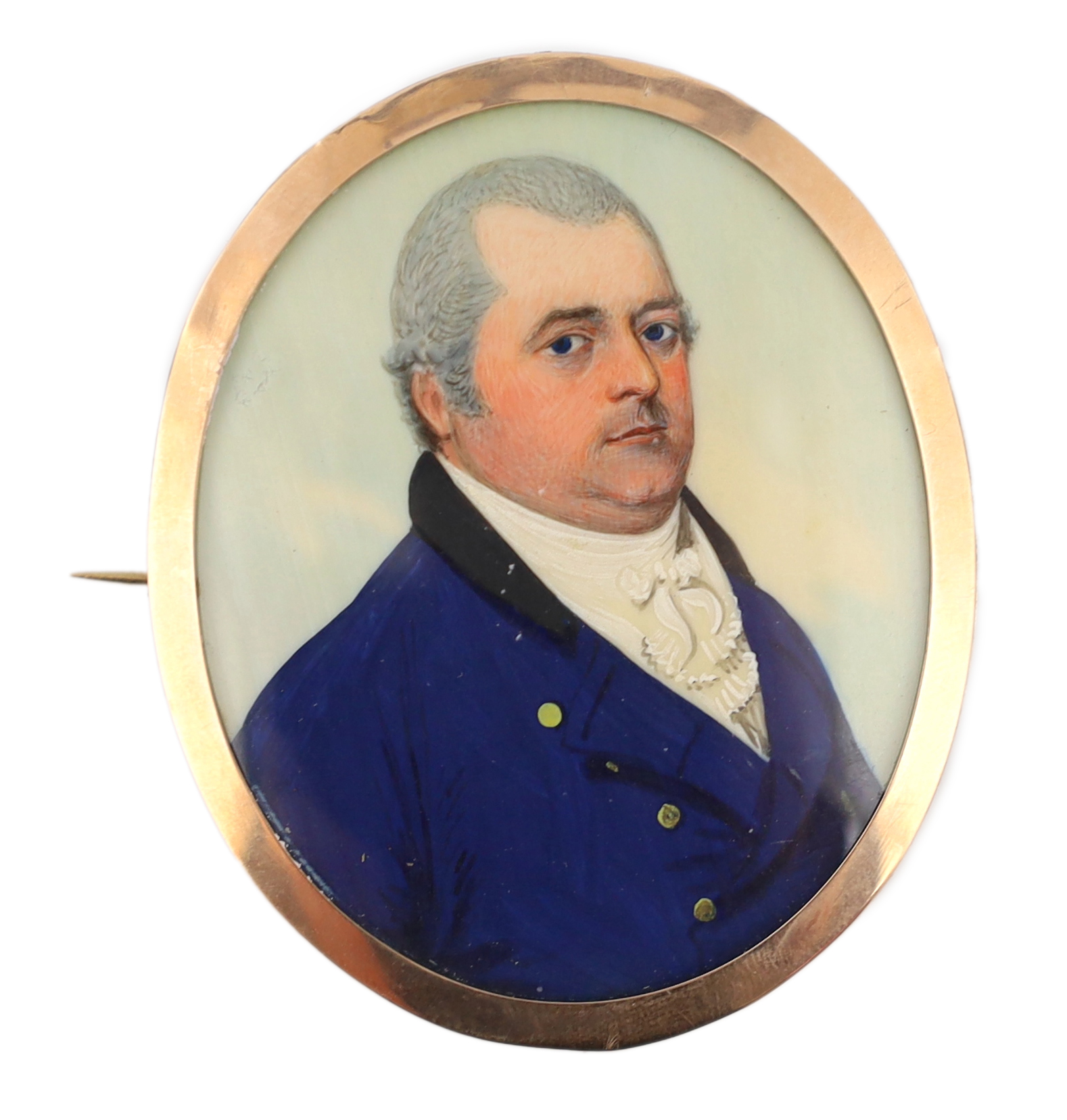 English School circa 1820, Portrait miniatures of a husband and wife, watercolour on ivory (2), 6 x 5cm. & 6.8 x 5cm. CITES Submission reference 34M3AYPS